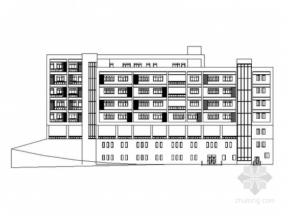 教学楼建筑方案cad资料下载-[重庆]5层现代风格小学教学楼建筑方案图（含有效果图）
