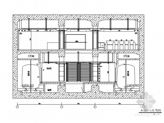 [湖南]现代城市轨道交通地铁车站公共区装修室内设计施工图站台剖面图