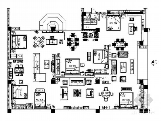 墙面硬包立面图资料下载-现代家具店室内硬装施工图