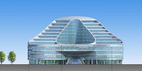 [东莞]超现代绿色商会综合大厦设计方案文本-超现代绿色商会综合大厦立面图