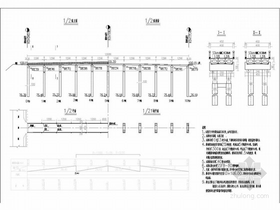 桩基础25米填土资料下载-10孔13米空心板桥施工图（桩基础）