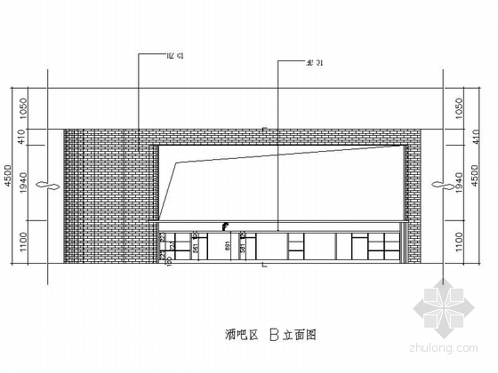 [江苏]质朴悠闲又宁静的西餐厅室内施工图（含汇报方案）-质朴悠闲又宁静的西餐厅室内施工图（含汇报方案）立面图