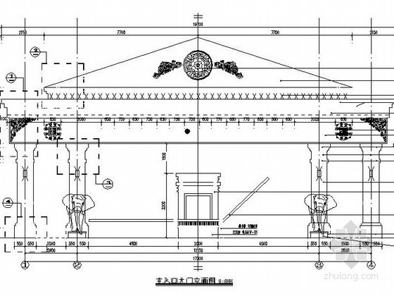 入口大门cad结构资料下载-某小区大门施工图