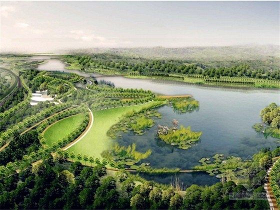 公园景观亭资料下载-[辽宁]生态生长生机湿地公园景观设计方案