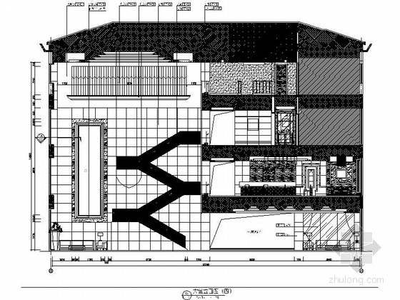 [浙江]新城核心区雅致中式风情会所设计装修施工图（含效果及手绘图-[浙江]知名地产核心区雅致中式风情会所设计装修施工图（含效果及手绘图）大堂立面图