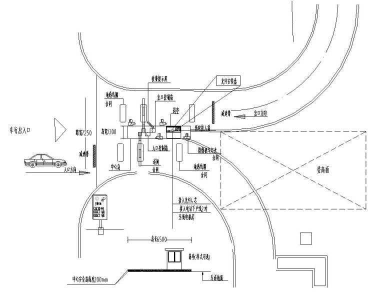 建筑电气设计停车场资料下载-停车场管理系统图、平面图