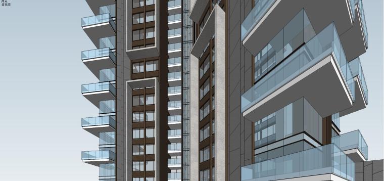 超高层现代风格住宅模型设计（2017年）-Y字型 超高层现代风格 住宅模型QQ691671571 (5)