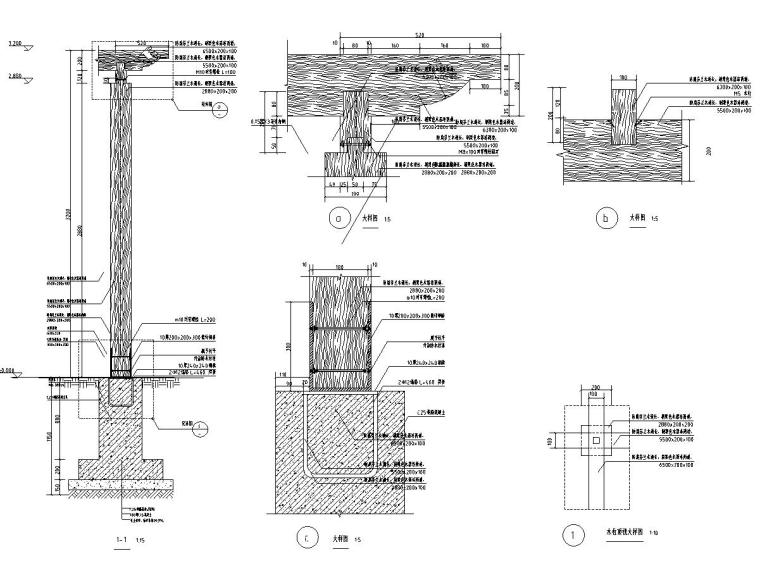 [湖南]洞庭八百城展示区景观规划方案设计(84个CAD+230张) -廊架大样图