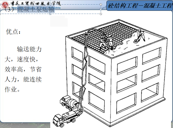 钢筋混凝土教学课件—混凝土工程-混凝土泵运输