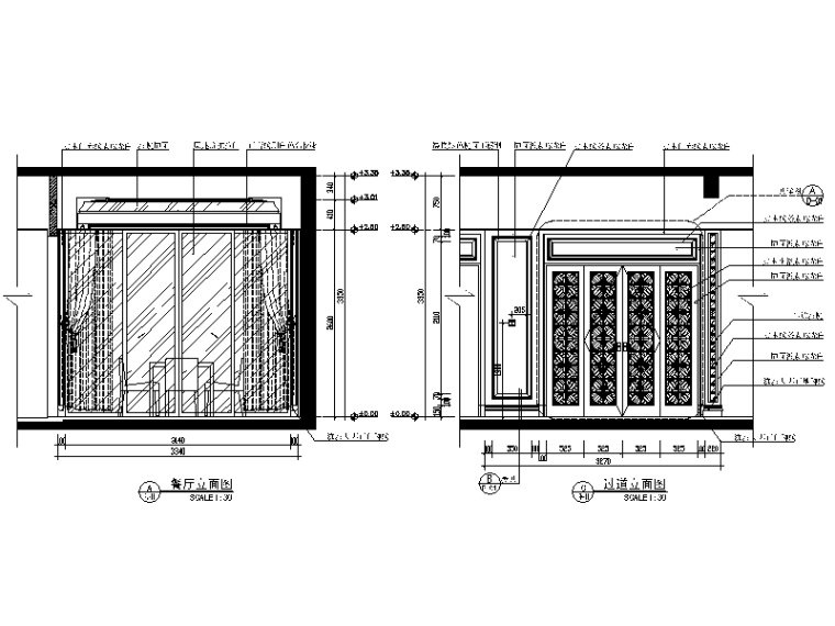 欧式样板房设计CAD施工图（含效果图）立面图