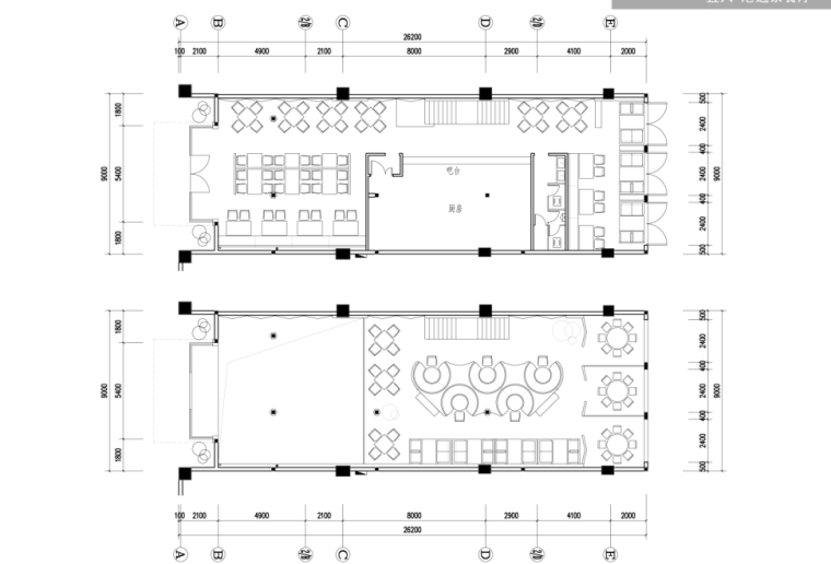 茶餐厅装修装潢资料下载-[宜兴]现代风格艺术茶餐厅设计施工图(含效果图)