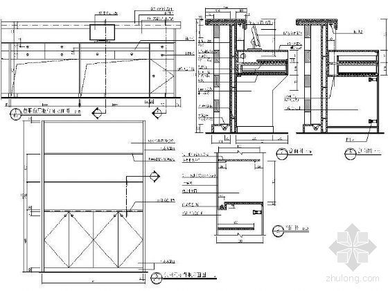 木质柜台施工方案资料下载-包厢前厅柜台详图