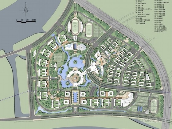 大学城总体规划CAD资料下载-[广州]大学城组团规划设计方案（包含建筑单体设计）