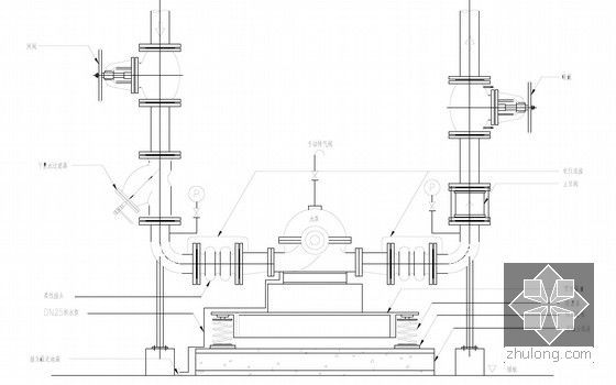 [江苏]410米商业综合体空调通风及防排烟设计图（含动力设计 暖通配电）-水泵安装详图