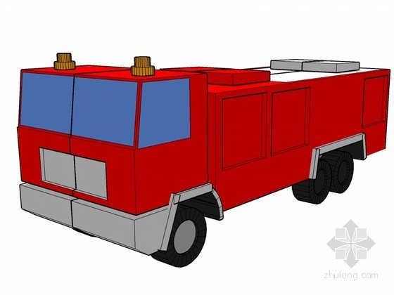 CAD汽车模型图资料下载-消防车SketchUp模型下载
