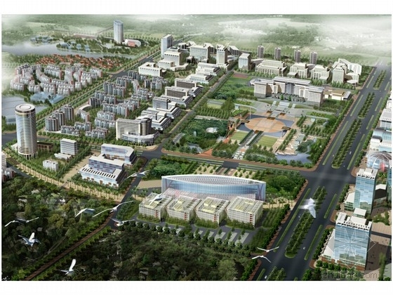 创意办公规划方案资料下载-[江西]行政新区中心区修建详细规划方案
