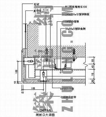 铝格栅幕墙详图资料下载-幕墙详图013