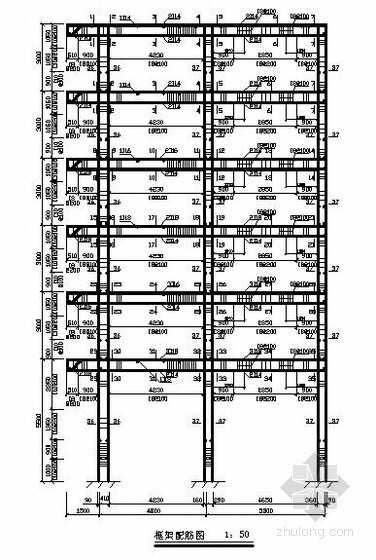 框架综合楼毕业设计图纸资料下载-[学士]某六层框架综合楼毕业设计（含计算书，结构图）