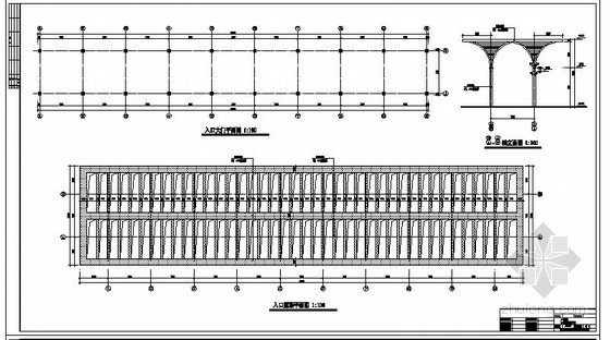 入口大门cad结构资料下载-银川某剧场主入口钢桁架结构设计图