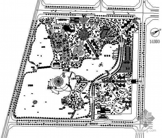 某公园绿化平面图资料下载-某公园景观设计方案平面图