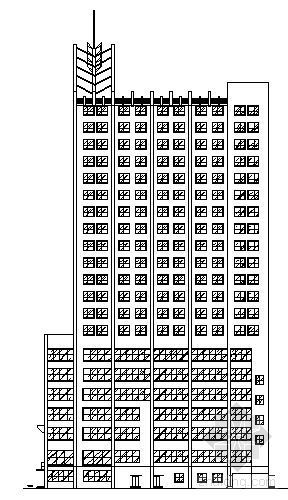 四星酒店餐厅设计资料下载-某十九层四星酒店建筑方案图