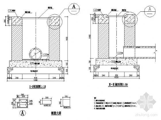 砖砌矩形集水井资料下载-平入式进水井大样图