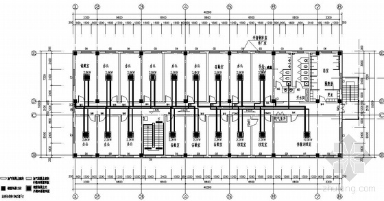 三层办公建筑平面图资料下载-某三层办公楼空调平面图