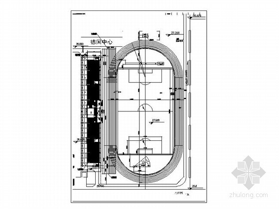 儿童塑胶活动场地cad资料下载-[合肥]某学院400米标准塑胶运动场建筑施工图