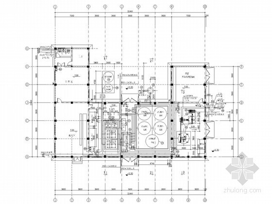 [浙江]给水厂工艺施工图-加药间平面图 