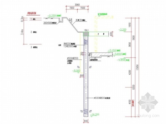 灌注桩基坑布置图资料下载-[浙江]內撑式钻孔灌注桩排桩墙基坑支护初步设计图