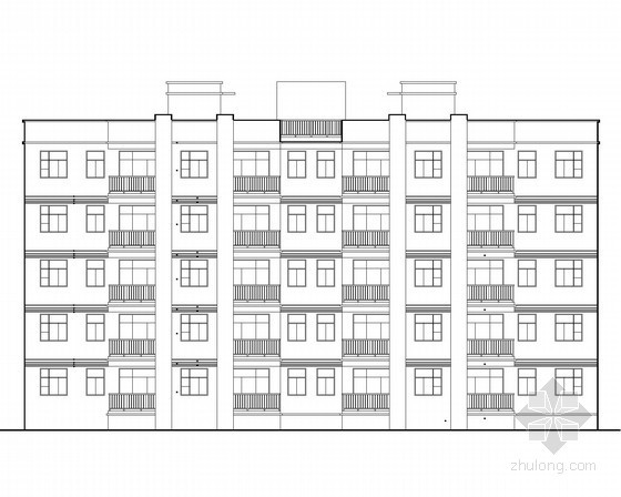 五层宿舍施工图资料下载-某五层外廊式宿舍建筑施工图