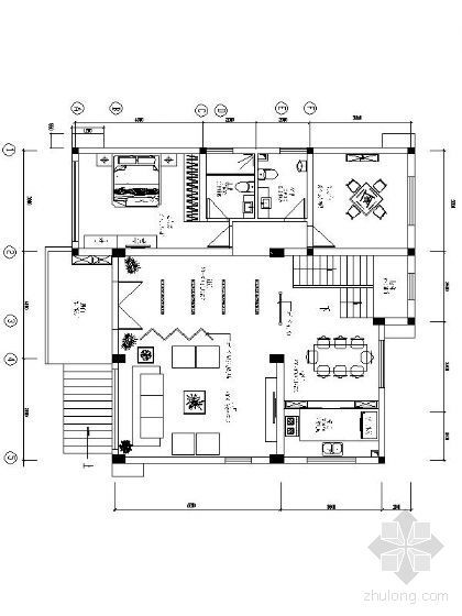房间平面设计图CAD图资料下载-别墅平面设计图