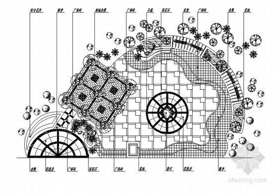 广场景观节点座椅施工图资料下载-小广场景观规划设计全套施工图