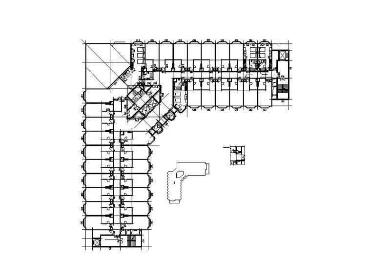 高层酒店建筑施工图-完整的高层酒店建施图-平面图三