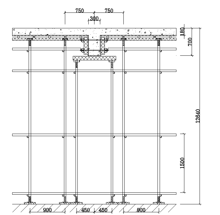 [广东]框架-核心筒结构商业建筑高大模板施工方案（141页）-38立面图