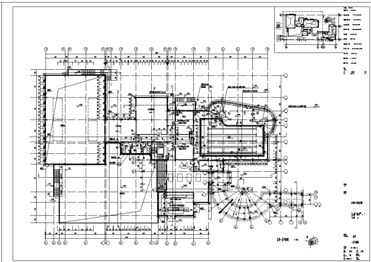 会所设计图cad资料下载-[上海]现代风格体育会所设计图（球场+泳池）.