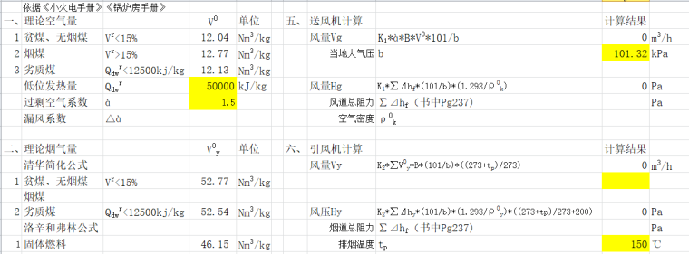 锅炉热力计算表_1