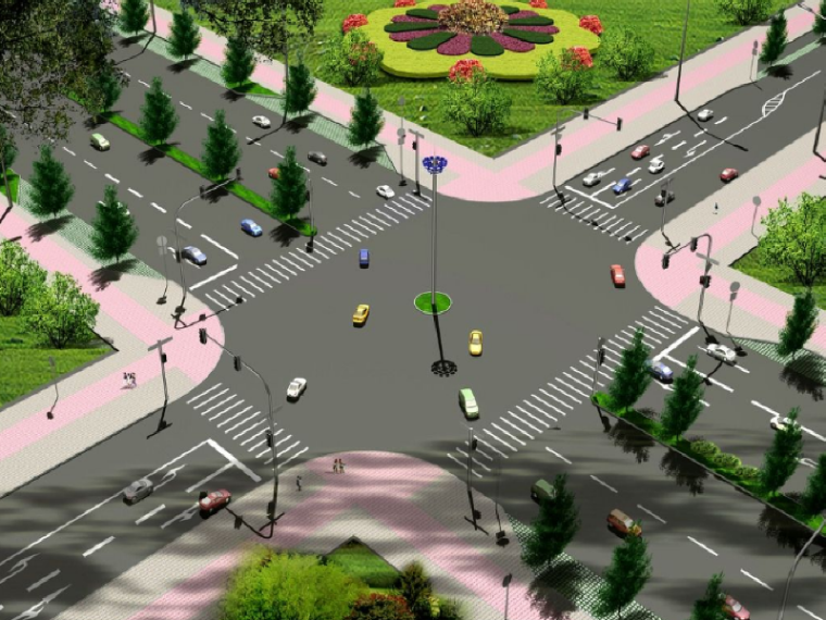 市政道路交叉口景观设计资料下载-道路交叉口设计讲义之平面交叉(96)