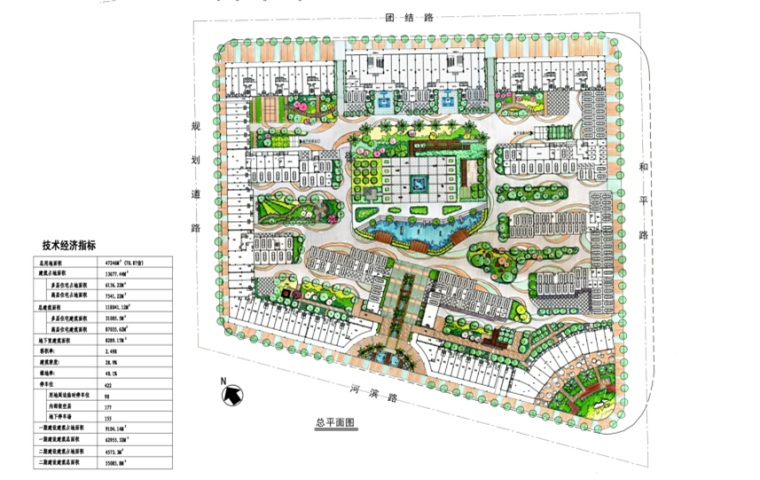 住宅立面图手绘资料下载-[福建]滨水趣味性居住区景观规划设计