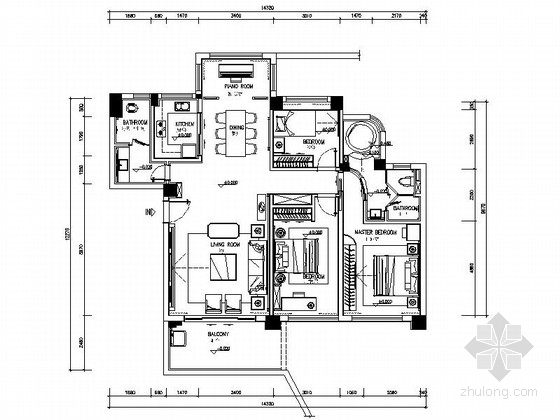 新中式样板间装修图资料下载-[广州]高层洋房典雅新中式风格三居室样板间装修施工图（含效果）