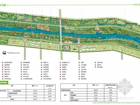景观带设计方案资料下载-[连云港]经济开发区滨水景观带概念设计方案（一)