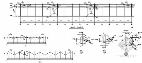 钢结构格构柱图资料下载-重钢结构厂房结构施工图（格构柱 100T吊车）