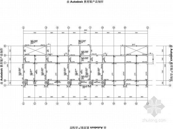 中学宿舍平面图资料下载-4层框架中学宿舍楼结构施工图