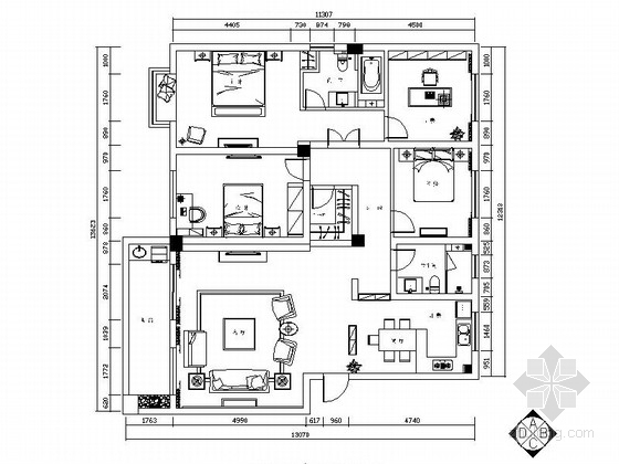 现代公寓装修效果图资料下载-[浙江]时尚现代公寓三居室装修图（含效果图）