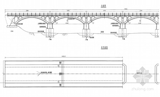 90m腹拱桥设计图资料下载-[湖北]六跨实腹式圬工板拱桥加固设计图18张（破损裂缝露筋）