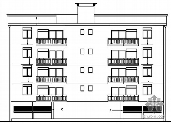 8层框架住宅楼课程设计资料下载-[茂名][课程设计]某五层住宅楼建筑方案图