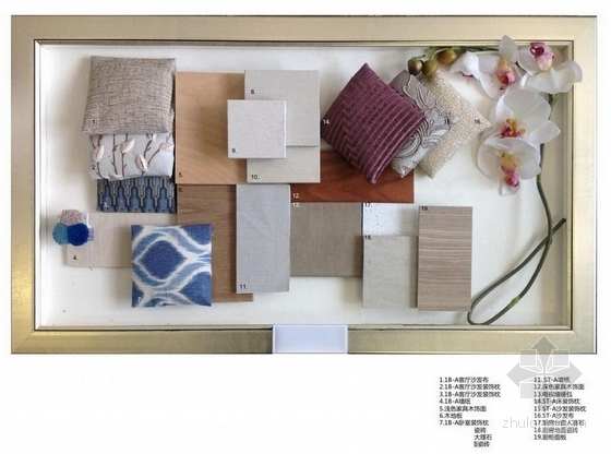 [武汉]商业中心高档酒店公寓客房设计方案材料板概念图