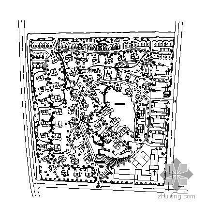 松雅安置小区总体规划图资料下载-别墅小区的景观总体规划图