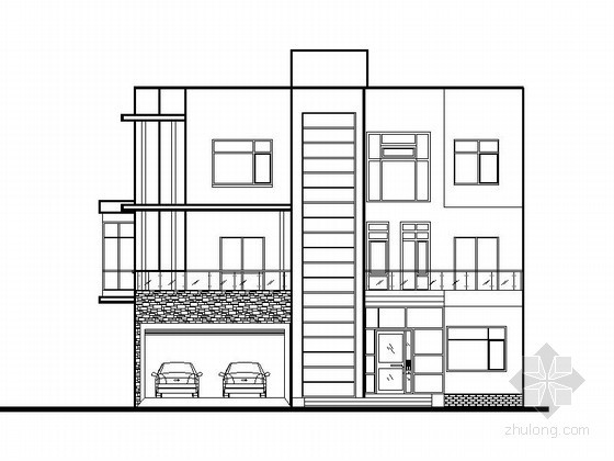 装修效果图73平米资料下载-[唐山]某商务中心三层现代别墅建筑扩初图（含效果图）