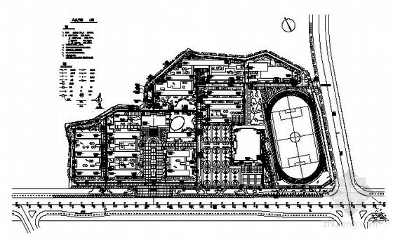平面施工图dwg资料下载-[东莞]某中学给排水施工图（总平面图+电教楼）